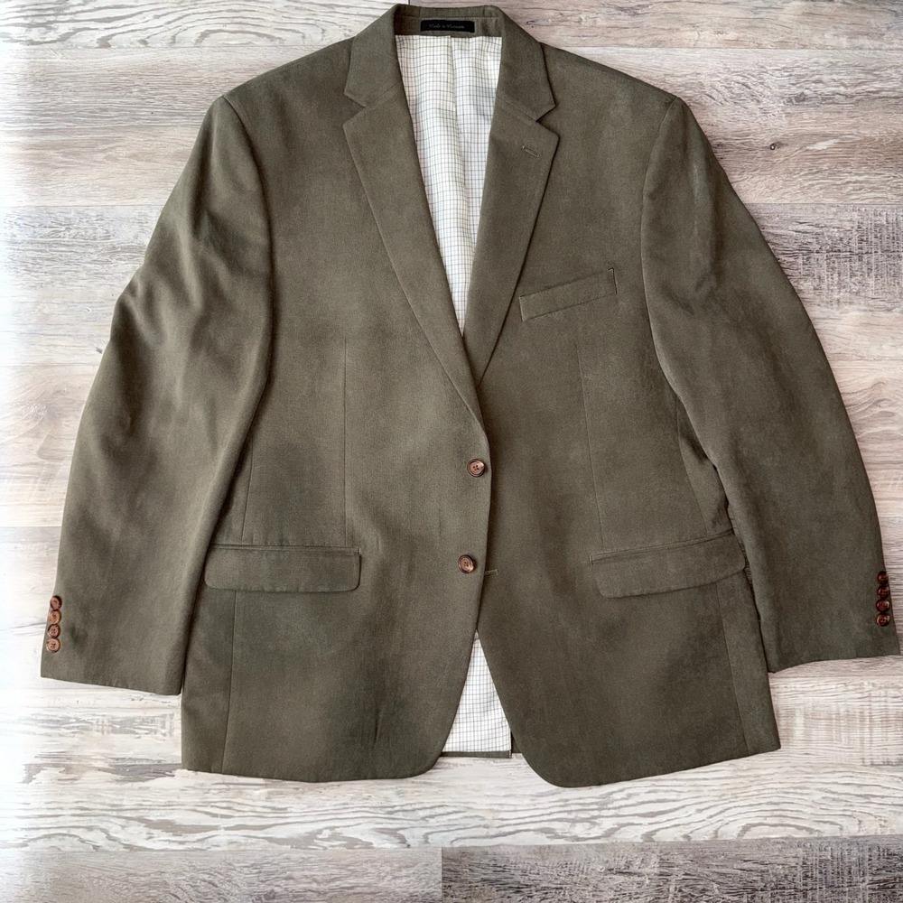 Lauren Ralph Lauren Sport Coat Blazer Jacket Mens 46R Tan Olive Brown Size XL
